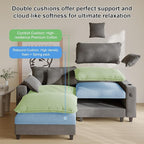 Cloud Couch, Modular Sectional Sofa with Ottoman, Charging Station, Throw Pillows, Cup Holders, Modern Convertible L Shaped Couches for Living Room, Bedroom (Grey, 80.7"- L Shape)