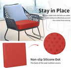 Easy-Going Waterproof Patio Cushion Covers 22x22x4 inch 4 Pack Replacement Non-Slip Outdoor Seat Cushion Slipcover with Zipper. Terra Red