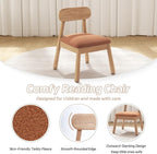 DAYAURS Toddler Chair Wooden Kid Chairs Comfy Armless Reading Chair for Kids Bedroom, Boys Girls Desk Chairs for Ages 2-5, Solid Wooden Stool Kids Furniture for Playroom/Preschool/Daycare/Gifts, Brown
