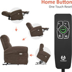 MCombo Dual Motor Power Lift Recliner Chair with Massage and Heat for Elderly, USB Ports, Lay Flat, Fabric 7666 (Dark Brown)