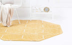 Unique Loom Trellis Frieze Collection Area Rug - Geometric (5' Octagon, Yellow/ Ivory)