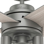 Hunter Fan Company, 51842, 52 inch Hardwick Matte Silver Ceiling Fan with LED Light Kit and Handheld Remote