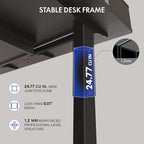 FLEXISPOT Q4 One-Piece Standing Desk with Rattan Drawers, 48 x 24 Inch Adjustable Height, Electric Stand Up Table with Monitor Shelf, Home Office Ergonomic Computer Desk with Memory Presets, Black