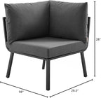 Modway Riverside Outdoor Furniture, 2-Piece Set, Gray Charcoal