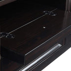 SIMPLIHOME Amherst 72-inch Wide Solid Wood TV Stand in Hickory Brown, Transitional-Style Media Console for Living Room with Cable Management and Adjustable Shelves, Fits 80" TVs