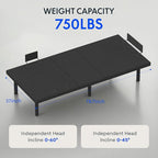 FLEXISPOT Adjustable Bed Frame Base Twin XL, Massage, Zero Clearance, Quick Assembly, Under-Bed Lights,Whisper Quiet Durable Motor, Zero Gravity, Mattress Holder, Anti-Snore, Wireless Remote.