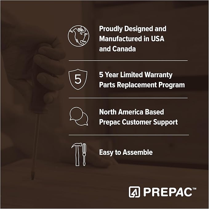 Prepac Astrid Tall Brown Dresser: 16.5"D x 19.75"W x 50"H, 6-Drawer Chest for Bedroom by Prepac - Perfect Chest of Drawers for Ample Storage