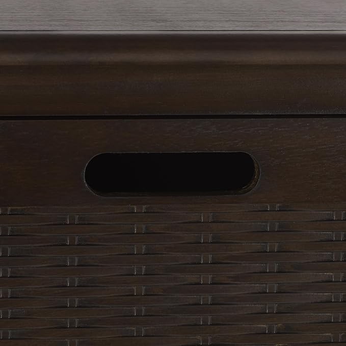 SAFAVIEH Home Collection - Landers Dark Chocolate Console Table with 3 Basket Drawers and 1 Shelf, Farmhouse Accent Entryway Table (CNS5711F)