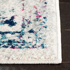 SAFAVIEH Evoke Collection 6'7" x 9' Ivory / Fuchsia EVK256Q Oriental Distressed Non-Shedding Living Room Bedroom Dining Home Office Area Rug