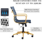Office Chair Ergonomic Swivel Desk Chair with Armrests and Wheels Comfortable Heavy-Duty Chair for Home Office Wide 22.83in Seat for Women and Men，Gold Navy