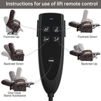 Dual Motor Recliner Lift Chair with Heat and Massage, Heavy Duty Leather Power Lift Recliner Chair Idea Gifts for Seniors, Stand Assistance, Dark Brown
