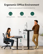FEZIBO One-Piece Standing Desk Adjustable Height Stand up Home Office Desk, 32x20 Inch Electric Standing Computer Desk, with 4 Memory Presets, Headphone Hook, Black