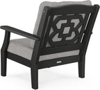 Martha Stewart by POLYWOOD® Chinoiserie Deep Seating Chair in Black/Grey Mist