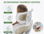 Office Chair - Ergonomic Desk Chair with Adjustable Headrest Lumbar Support Computer Chair - Mesh Comfy Chairs with Flip-up Armrests - Big and Tall Gaming Chairs for Adults Home Office(Beige)