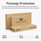 63" Standing Desk with File Cabinet, Privacy Panel, AC/USB, 1.18" Desktop, Executive L Shaped Height Adjustable Desk, Electric Stand Up Table with 3 Drawers, White Rattan