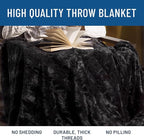 Everlasting Comfort Soft & Comfortable Black Faux Fur Throw Blanket for Couch - (50"x65") Minky & Fluffy Fall Blankets & Throws, Plush Fuzzy Cover for Bed, Sofa & Living Room - Cozy Home Decor