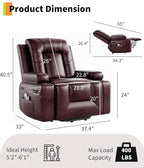 GarveeHome Power Lift Recliner Chair - Heat and Massage, Adjustable Back and Legs, PU Leather Electric Lift Chair Designed for The Elderly and People with Mobility impaired