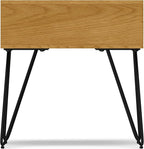 SIMPLIHOME Hunter Industrial 22 inch Wide Metal End Table in Oak Veneer for The Living Room and Bedroom