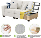 Legend Vansen Modular Sectional Sofa U Shaped Couch with Ottoman Modern Reversible Corner Sectional Couch for Living Room (Cream, U Shaped Sofa-4)