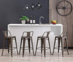 HAOBO Home 30" Low Back Metal Counter Stool Height Bar Stools [Set of 4], Bronze