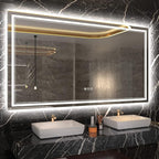 60x36 Inch RGB LED Mirror for Bathroom, RGB Backlit and Front Lighted Bathroom Mirror, Large Dimmable Vanity Mirror with Lights,Anti-Fog, Memory,ETL Listed, Wall Mounted