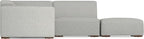 SIMPLIHOME Rex Right Corner Sectional Modular Sofa and Ottoman Set in 100% Recycled Polyester Tightly Woven Performance Fabric, Pale Grey, 116-inch-wide L-Shaped Sofa and 34-inch-Wide Ottoman