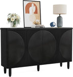 Tribesigns Buffet Cabinet Sideboard with Storage, Modern Storage Cabinet Sideboard Buffet Table with Doors for Living Room Kitchen Dining Room (Black)