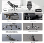 Home Office Desk Chair, 90°-160° Reclining, High Back Executive OfficeChair 400LBS with Footrest, Ergonomic Scratch-Resistant Faux Leather Computer Gaming Chair with Lumbar Support