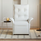 homary Power Recliner Accent Chair with Side Pocket High-Back 180° Recline Faux Leather Living Room Chairs, Comfy Chair for Bedroom Reading (White)