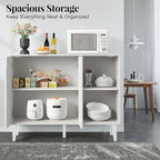 Panana Kitchen Buffet Cabinet Storage Sideboard with 2 Doors 2 Shelves, 41.8" L x 15" W x 32.5" H (White)