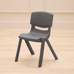 Stackable School Chairs, 12", Kids Furniture, Grey, 4-Pack