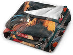 Rooster Throw Blanket - Chicken Farm Animal Gifts and Decor for Girls, Boys, Women, Men, Kids, Adults - Soft Warm Cozy Fleece for Couch, Sofa, Bed 80"x60"
