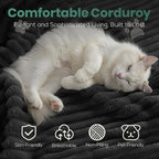 107" Boneless Couches for Living Room, Modular Cloud Sectional Couches L Shaped Sofa with Oversized Chaise Comfy Corduroy Home Sofa (Black, Left Facing Chaise)