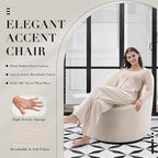 360° Swivel Accent Chair Set of 2, Mid-Century Modern Chair with Hidden Storge, Small Swivel Chair with Arms for Living Room/Office - Beige