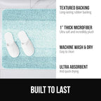 GORILLA GRIP Ultra Soft Plush Bathroom Rugs with Textured Rubber Backing, Absorbent Quick Dry Bath Mat, Machine Washable Shower Mats, Home Décor Accessories Bathmat Rug Essentials, 24 x 16 Light Blue