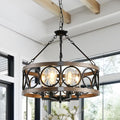 Rustic Chandeliers Farmhouse Chandelier Lighting for Dining Room,6-Light Close to Ceiling for Entryway Kitchen Island Foyer, Vintage Farmhouse Chandelier Lighting Fixture