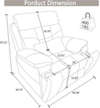 Dual Motor Power Lift Chair Recliners, 180°Lay Flat Sleeping Recliner Chairs for Elderly with Heat Massage, Spacious Seat, Cup Holders, Side Pockets, Lumbar Pillow, Up to 400LBS
