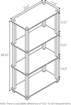 Furinno Turn-N-Tube 4-Tier Multipurpose Shelf Display Rack, Square Tube, Americano/Black
