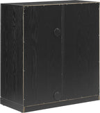 Crosley Furniture Essen Stackable Kitchen Pantry Storage Cabinet with Doors and Shelves, Accents Cabinets, Black