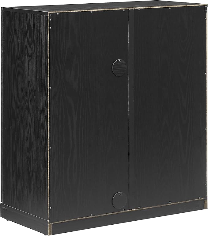 Crosley Furniture Essen Stackable Kitchen Pantry Storage Cabinet with Doors and Shelves, Accents Cabinets, Black