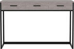 Martha Stewart Ollie Home Office Desk with 3 Drawers in Gray Wood Grain with Oil Rubbed Bronze Hardware
