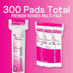 Swisspers Premium Cotton Rounds - 100% Chlorine Free Cotton Face Pads for Makeup, Nail Polish Removal - Dermatologist Tested and Hypoallergenic, Made in USA - 100 Pads (Pack of 3)