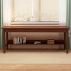 70.86" Long Solid Wood Desk with 3 Drawers Home Office Computer Desk Mid Century Modern Large Study Writing Desk Simple Real Wood Desk Study Table Workstation, Walnut