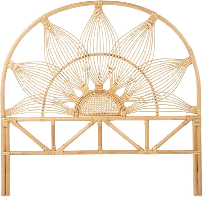 Kouboo Sunflower Rattan California King Headboard Bedroom Bedroom Furniture Headboard California King Size Tropical Decor Bohemian Decor Natural