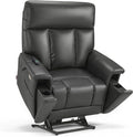 MCombo Heavy Duty Lift Chair for Elderly, Extra Wide Dual Motor Power Lift Recliner 450lbs with Hidden Cup Holders, USB Charging, Breathable Faux Leather R7777 (Grey)