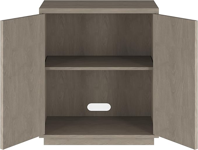 Henn&Hart 28" Fluted Wooden Accent Cabinet, Modern Ribbed Sideboard Buffet Cabinet with 2 Doors and an Adjustable Shelf for Living Room, Dining Room, Bedroom or Entryway, Antiqued Gray Oak