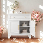 Metal Buffet Cabinet,White Coffee Bar Cabinet,Small Buffet Sideboard Cabinet,Coffee Cabinets with Storage,Short Kitchen Pantry Cabinets for Dining Room,Living Room