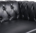 LEVNARY Leather Sofa, Chesterfield Tufted Upholstered 2 Seater Couch, Modern Loveseat Couch Classic Furniture for Living Room Bedroom (Black)