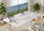 Seang Electric Height Adjustable Standing Desk, 40 x 24 Inch Sit-Stand Workstation with T-Style Frame, 3 Memory Height Options & Built-in Cable Management for Home Office, White Frame/White Top