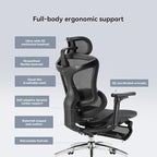 SIHOO Doro C300 Ergonomic Office Chair with Footrest, Ultra Soft 3D Armrests, Dynamic Lumbar Support for Home Office Chair, Adjustable Backrest Desk Chair, Swivel Big and Tall Computer Chair (Black)